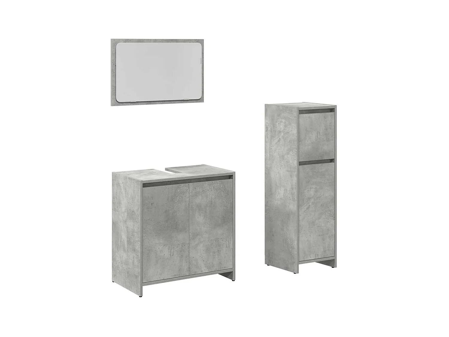 3-delige badkamermeubelset betongrijs