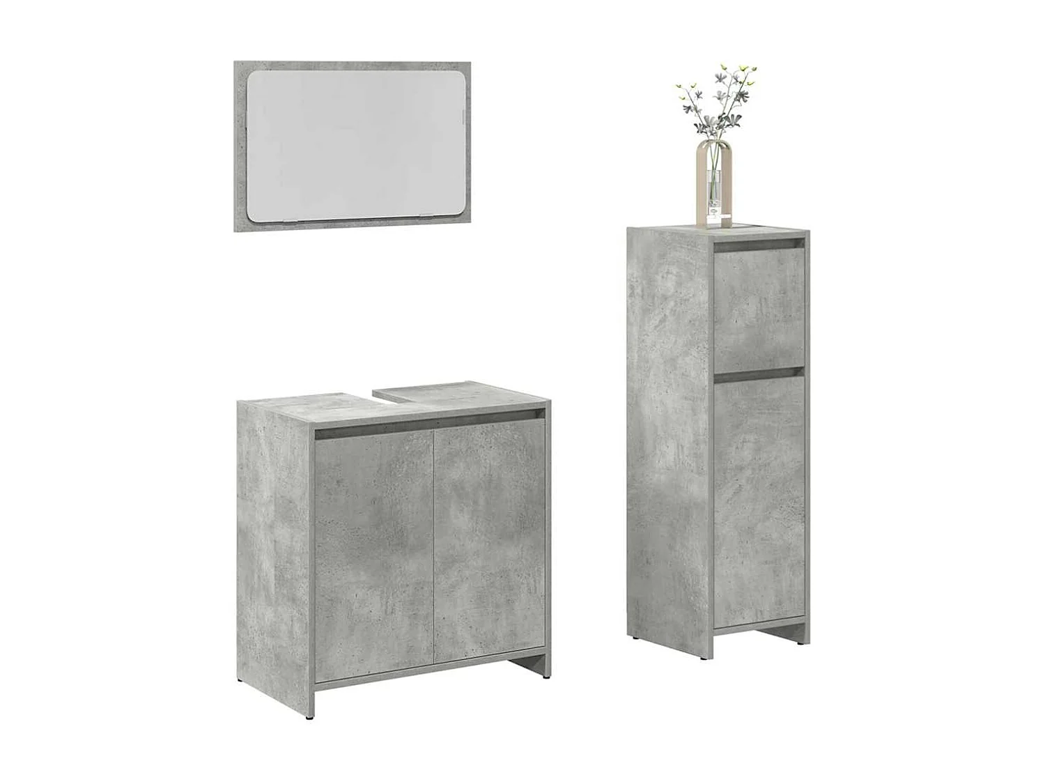 Conjunto de muebles de baño de 3 piezas gris hormigón