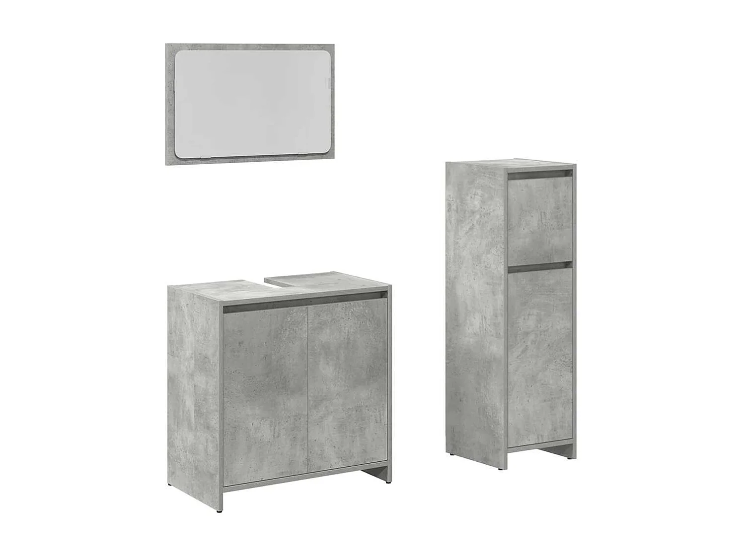 Conjunto de muebles de baño de 3 piezas gris hormigón