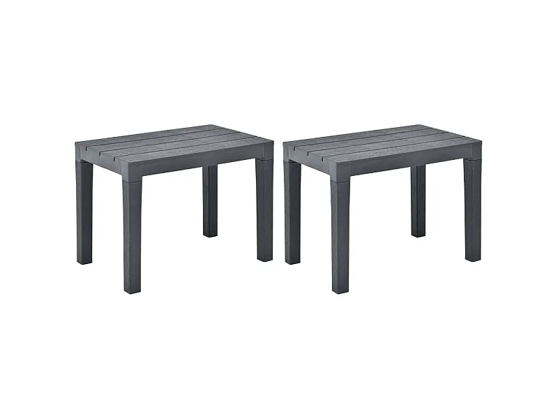 Bancos de jardín 2 uds Plástico Antracita