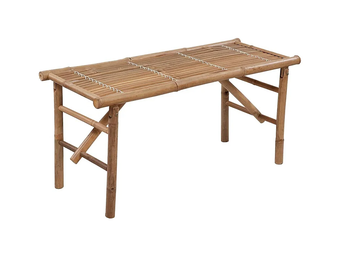 Banco de jardín plegable con cojín 118 cm Bambú
