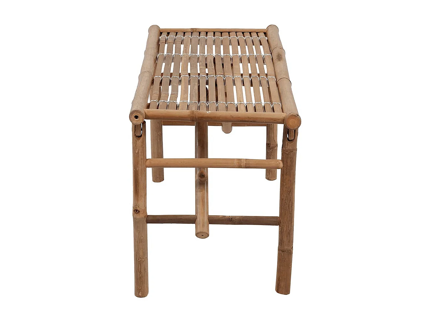 Panca da giardino pieghevole con cuscino 118 cm in bambù