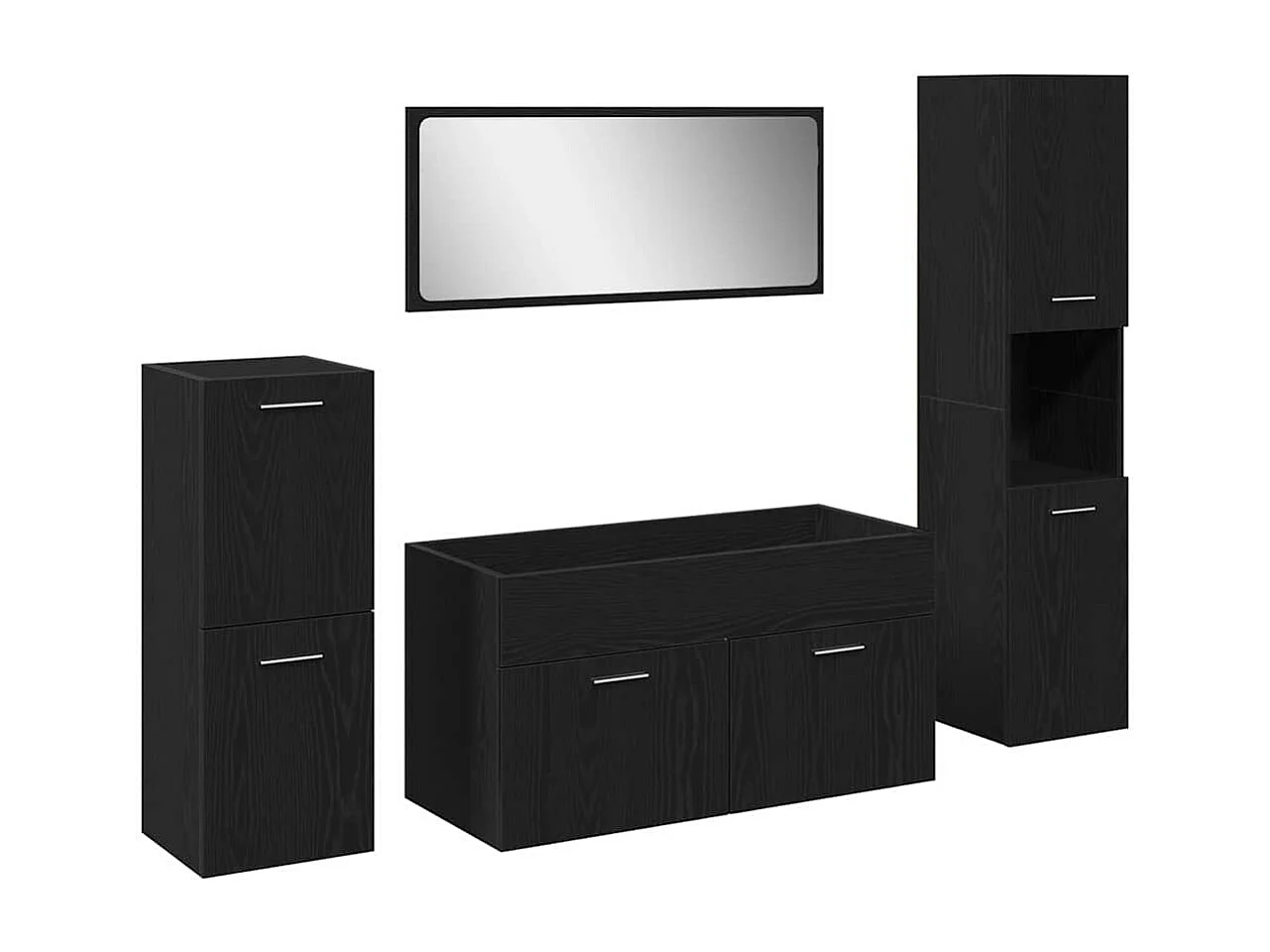 Ensemble de meubles de salle de bain 4 pcs Chêne noir