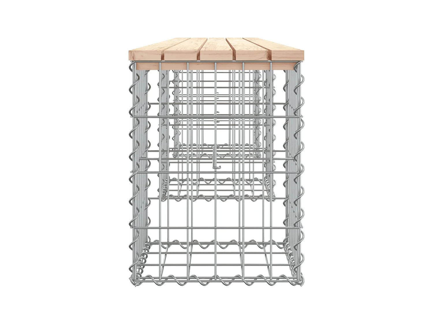 Gabion design tuinbank 203x31x42 cm massief grenenhout