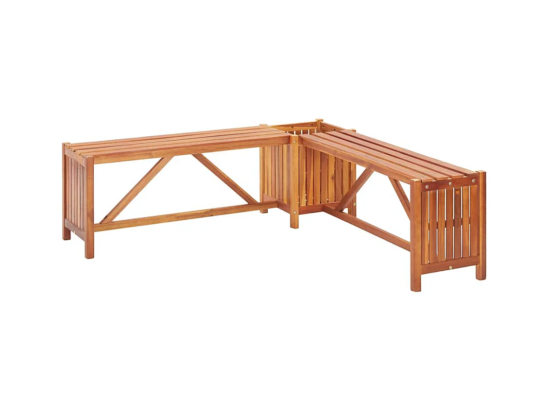 Banco de jardín y jardinera 117x117x40 cm Madera maciza de acacia