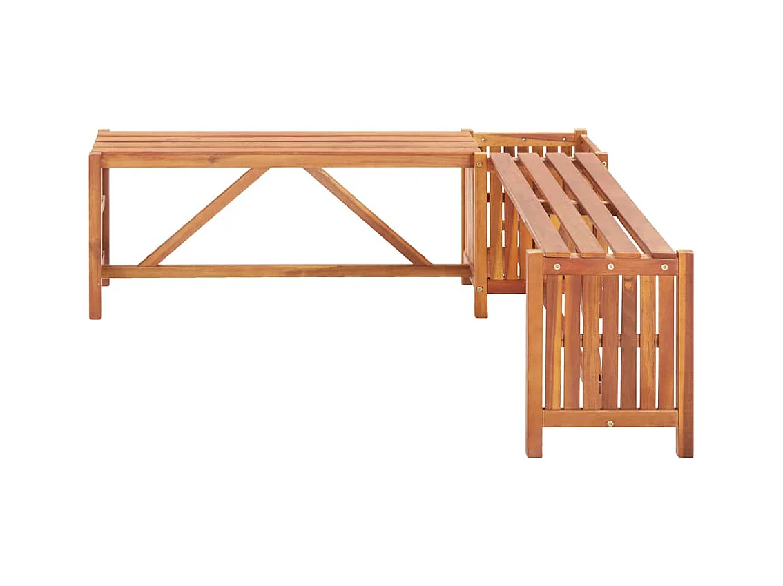Banco de jardín y jardinera 117x117x40 cm Madera maciza de acacia