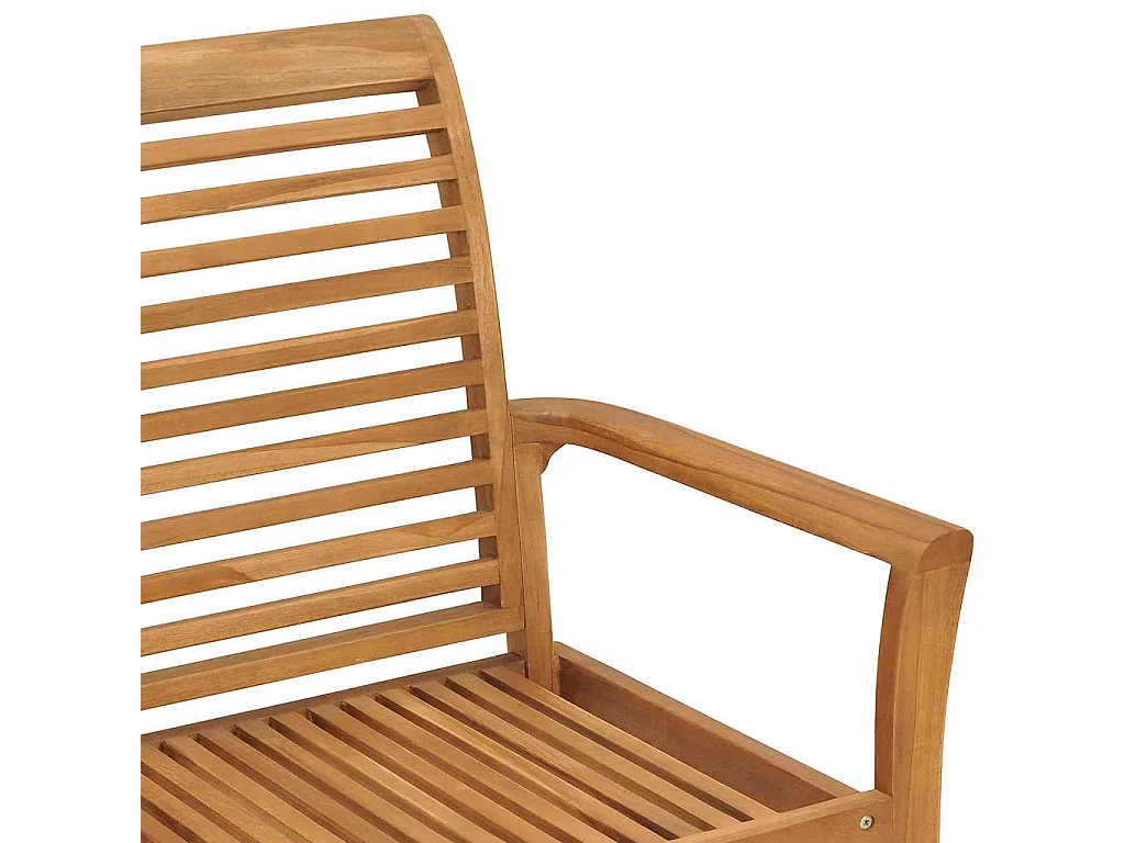 Panca da giardino con cuscino nero 112 cm Legno massello di teak