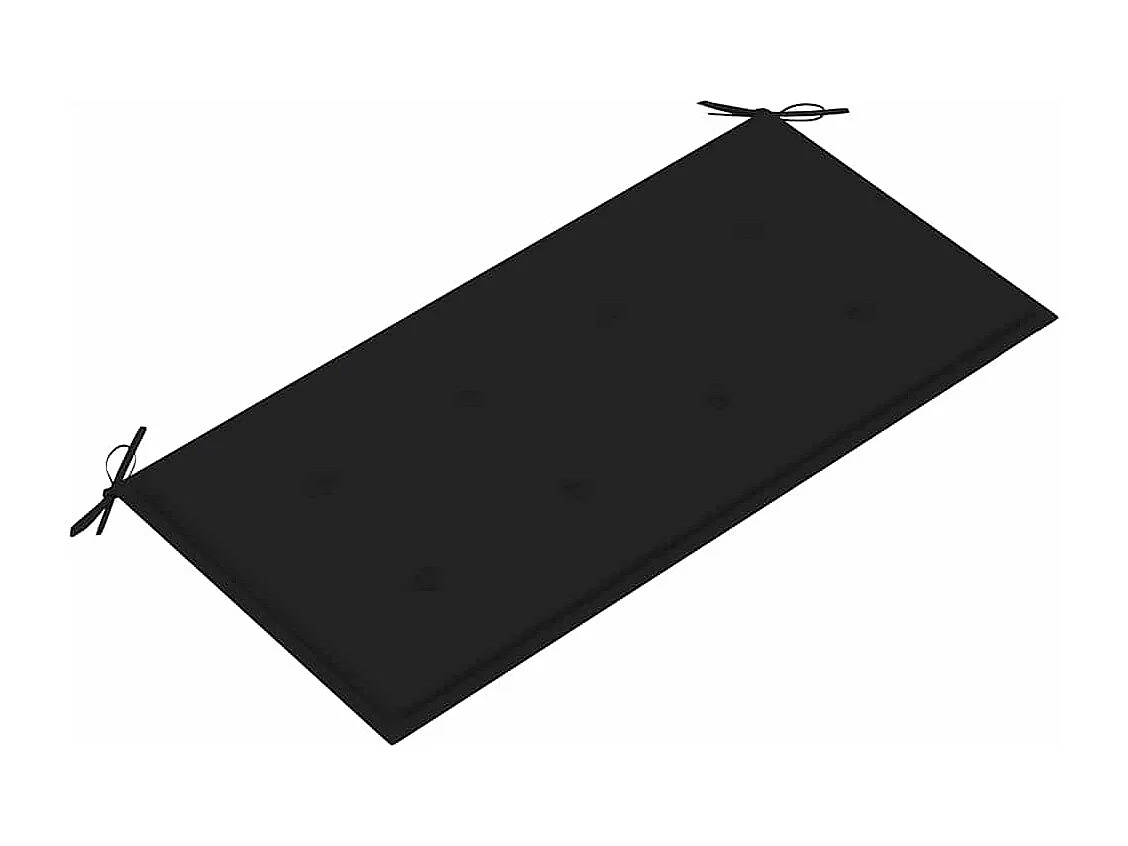 Panca da giardino con cuscino nero 112 cm Legno massello di teak