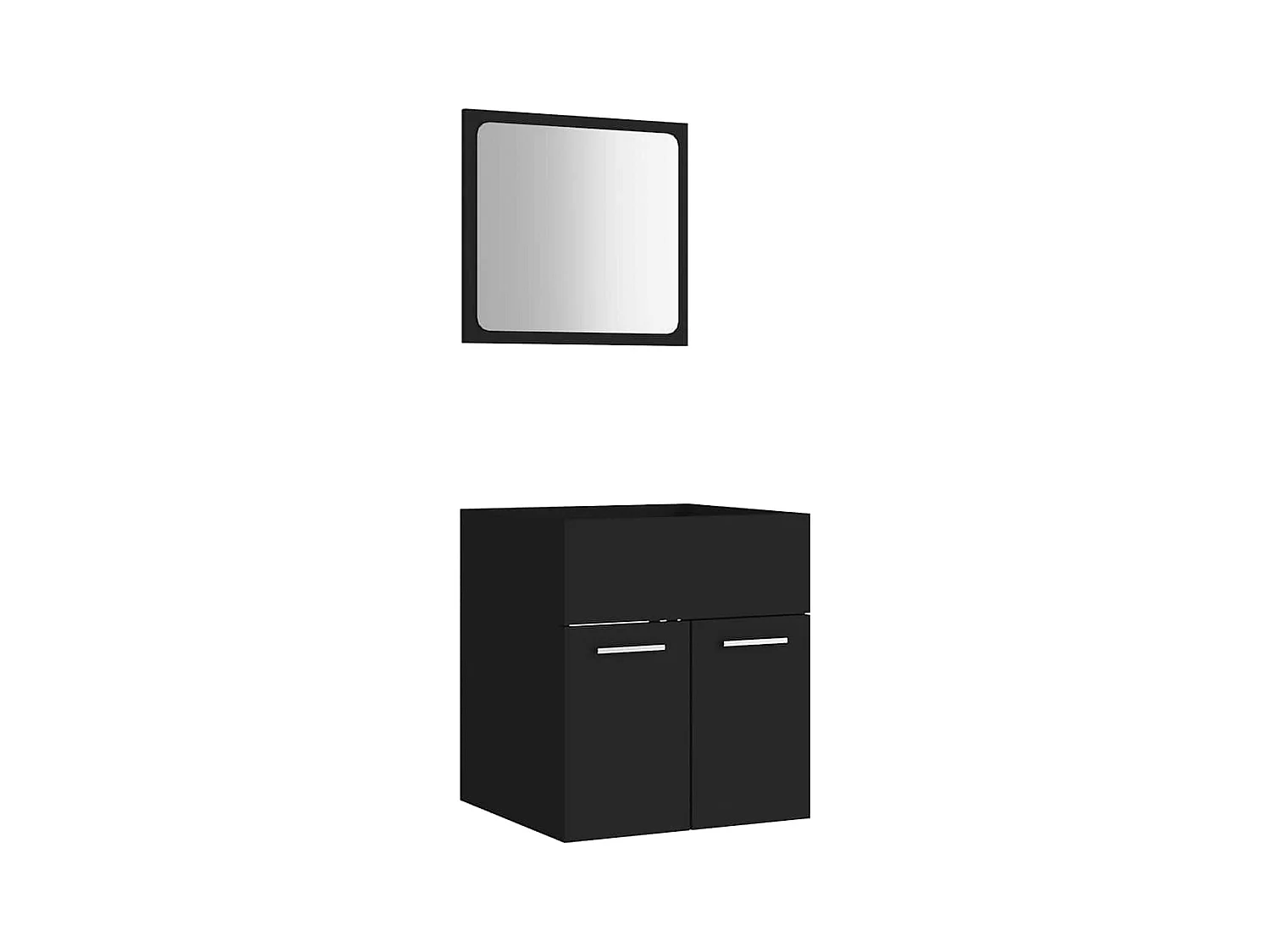 2-delige badkamermeubelset Zwarte Spaanplaat