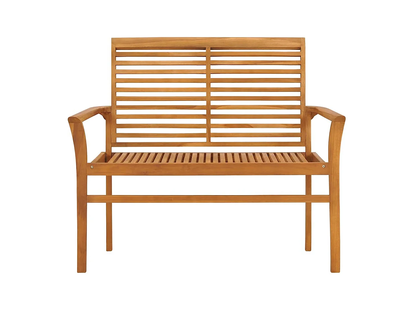 Banco de jardín con cojín gris 112 cm Madera maciza de teca