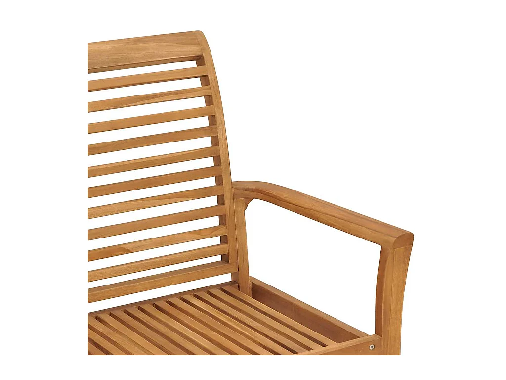 Banco de jardín con cojín gris 112 cm Madera maciza de teca