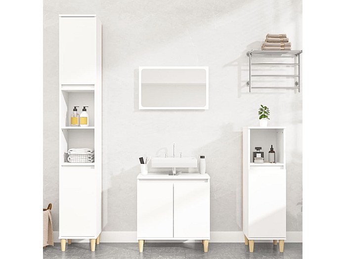 Mobile Bagno Silver Xonox.home X88B3707 – Legno Ingegnerizzato, Colore Argento Fumé – 2 Ante E 1 Ripiano – 80x55x37cm