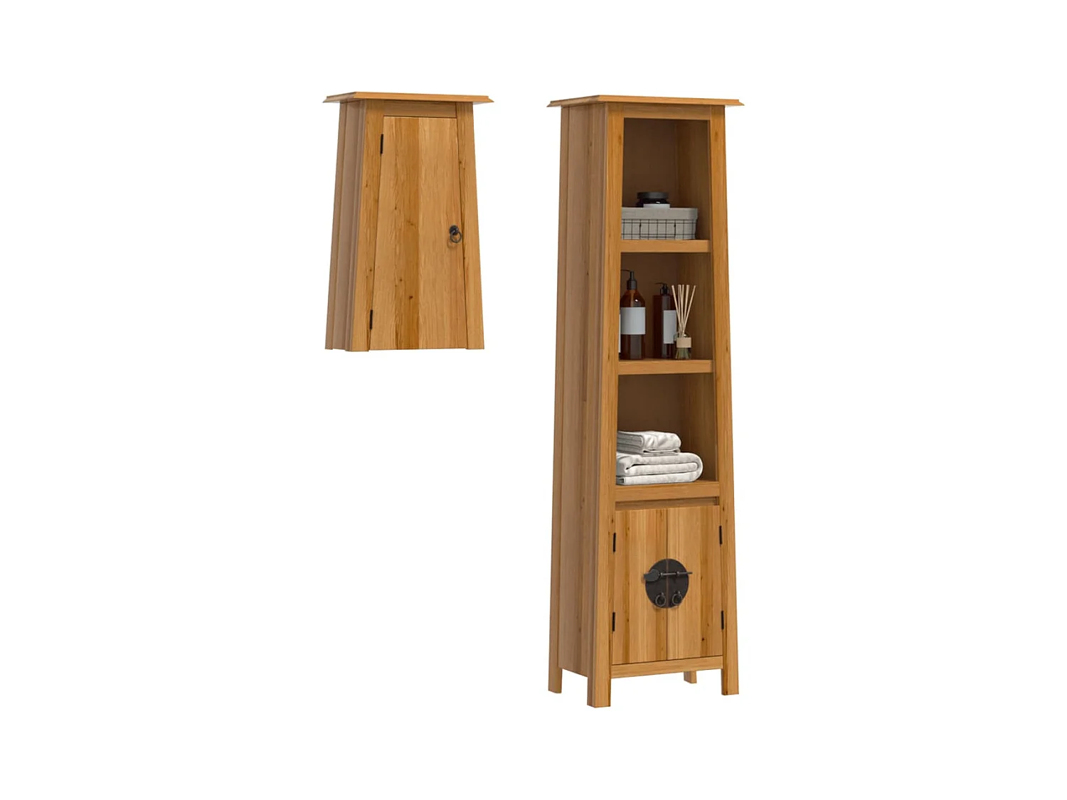 Ensemble de meubles de salle de bain 2 pcs bois de pin massif