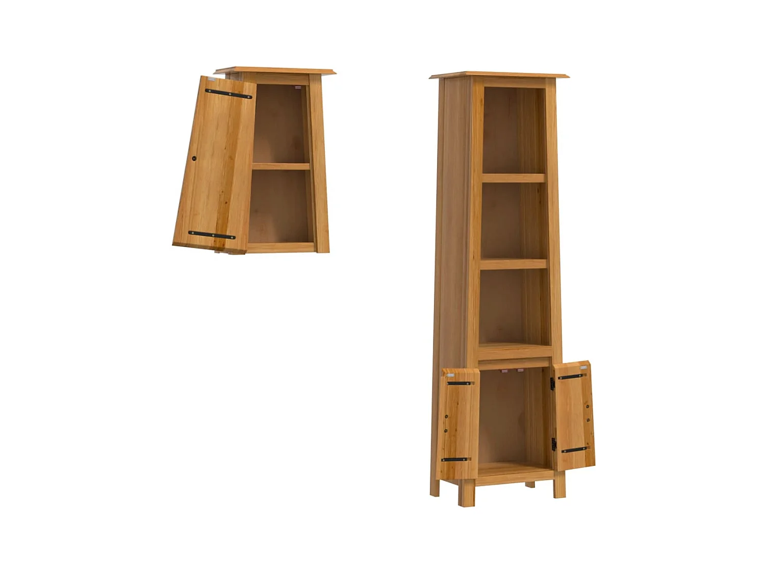 Ensemble de meubles de salle de bain 2 pcs bois de pin massif