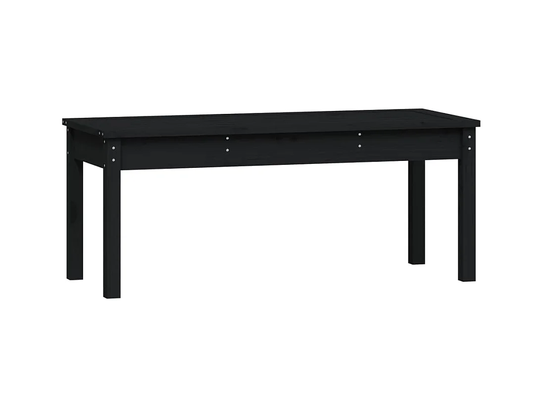 Banco de jardín negro 109x44x45 cm madera maciza de pino