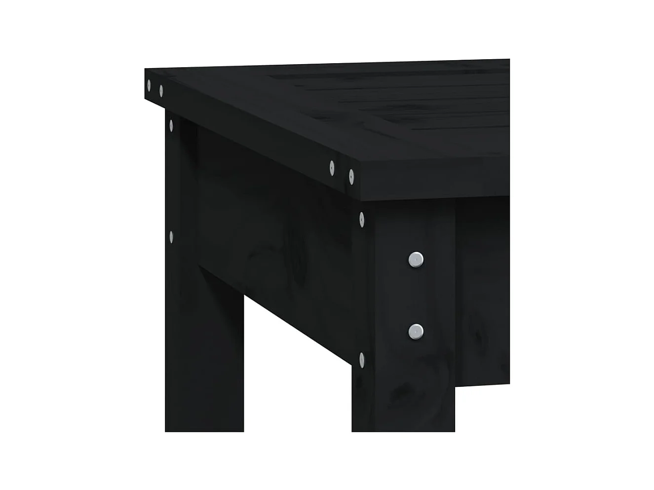 Banco de jardín negro 109x44x45 cm madera maciza de pino