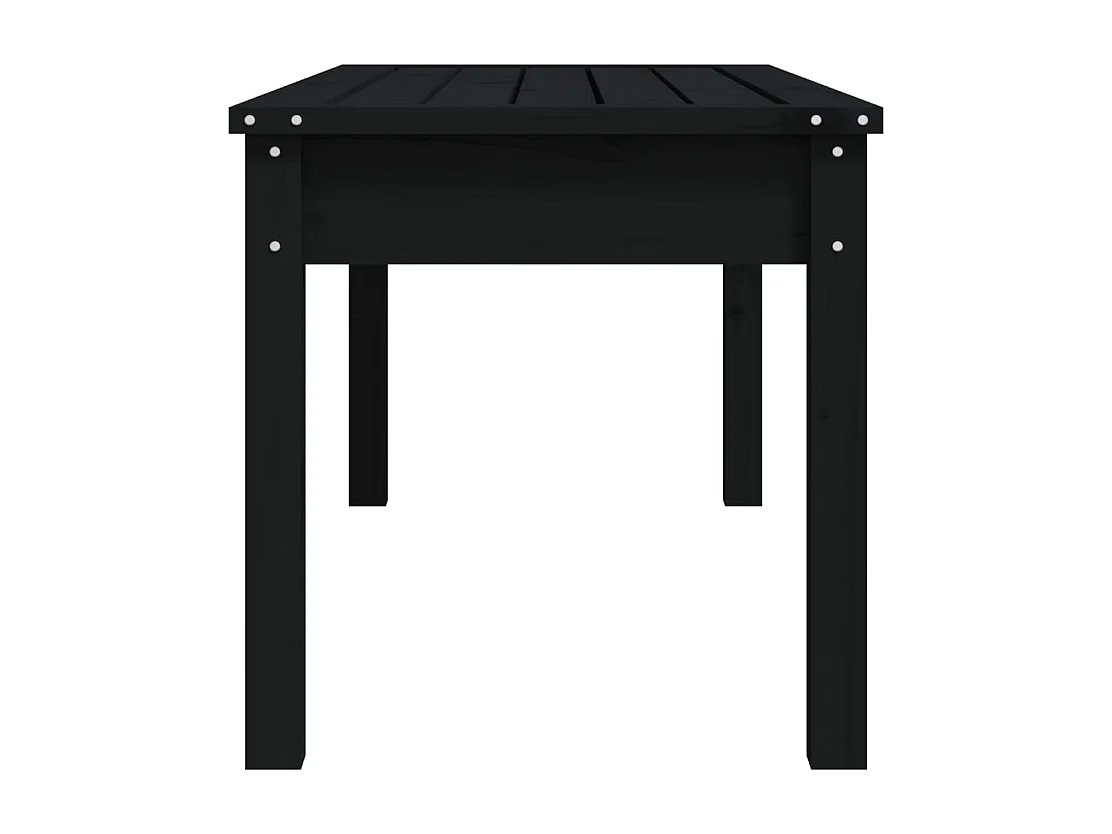 Banco de jardín negro 109x44x45 cm madera maciza de pino