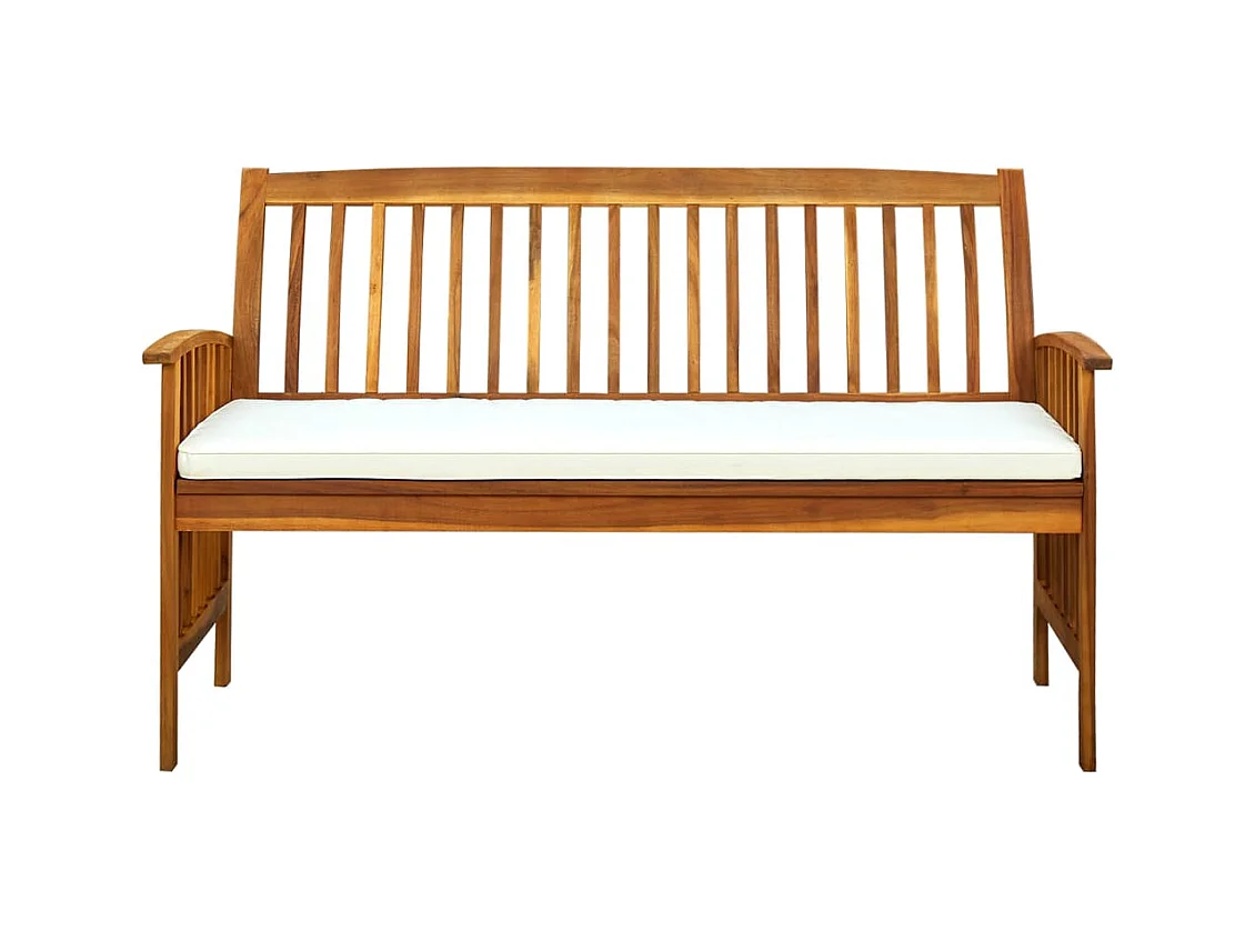 Panca da giardino con cuscino 147 cm Legno massello di acacia