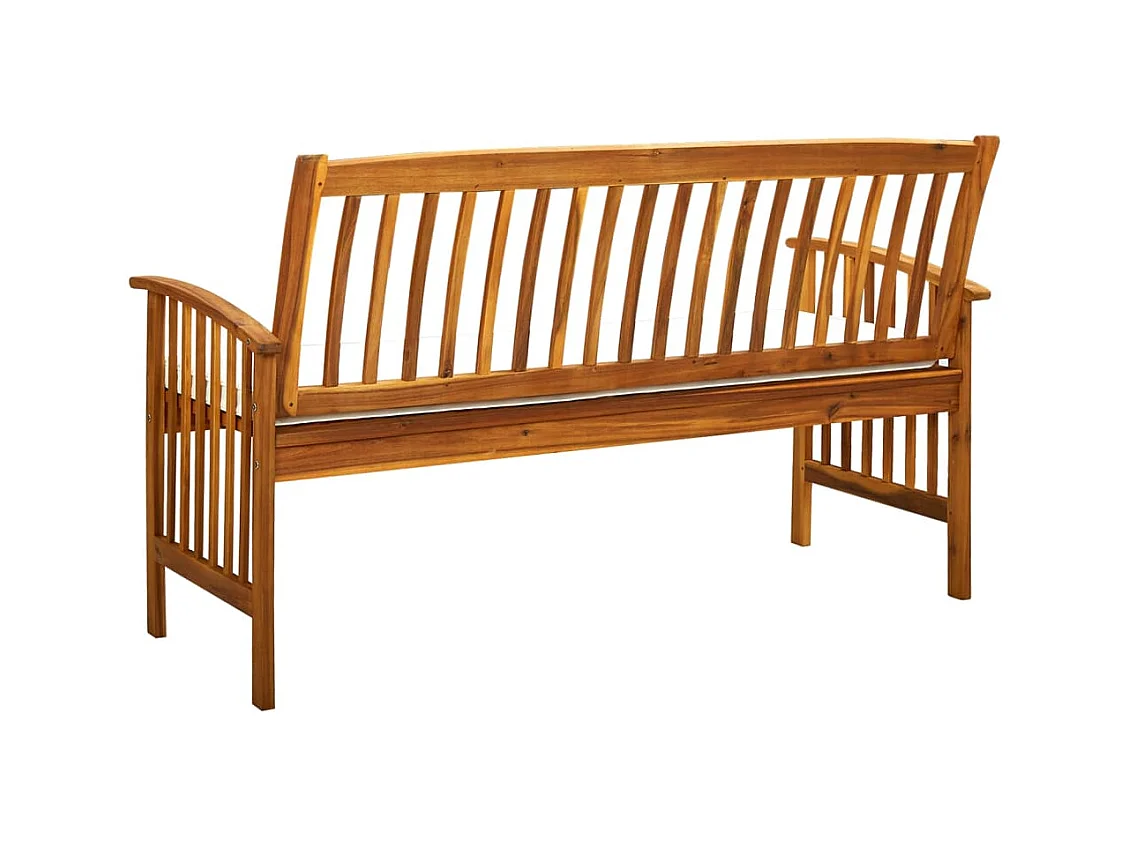 Panca da giardino con cuscino 147 cm Legno massello di acacia