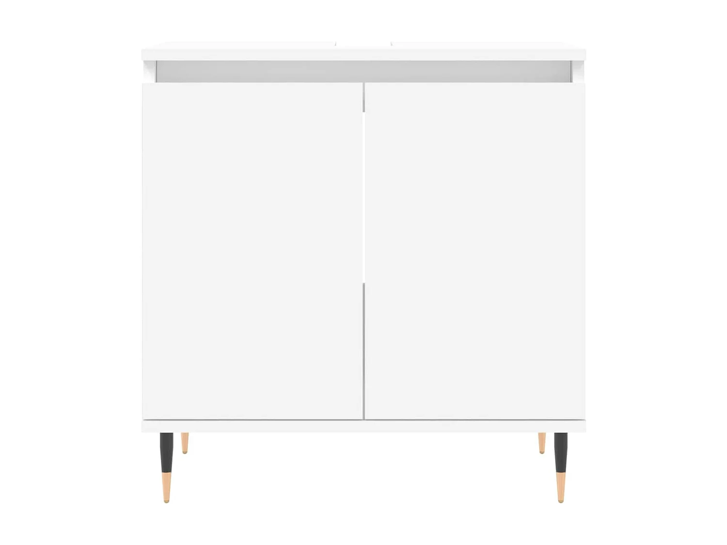 Set di mobili da bagno in legno ingegnerizzato bianco, 3 pezzi