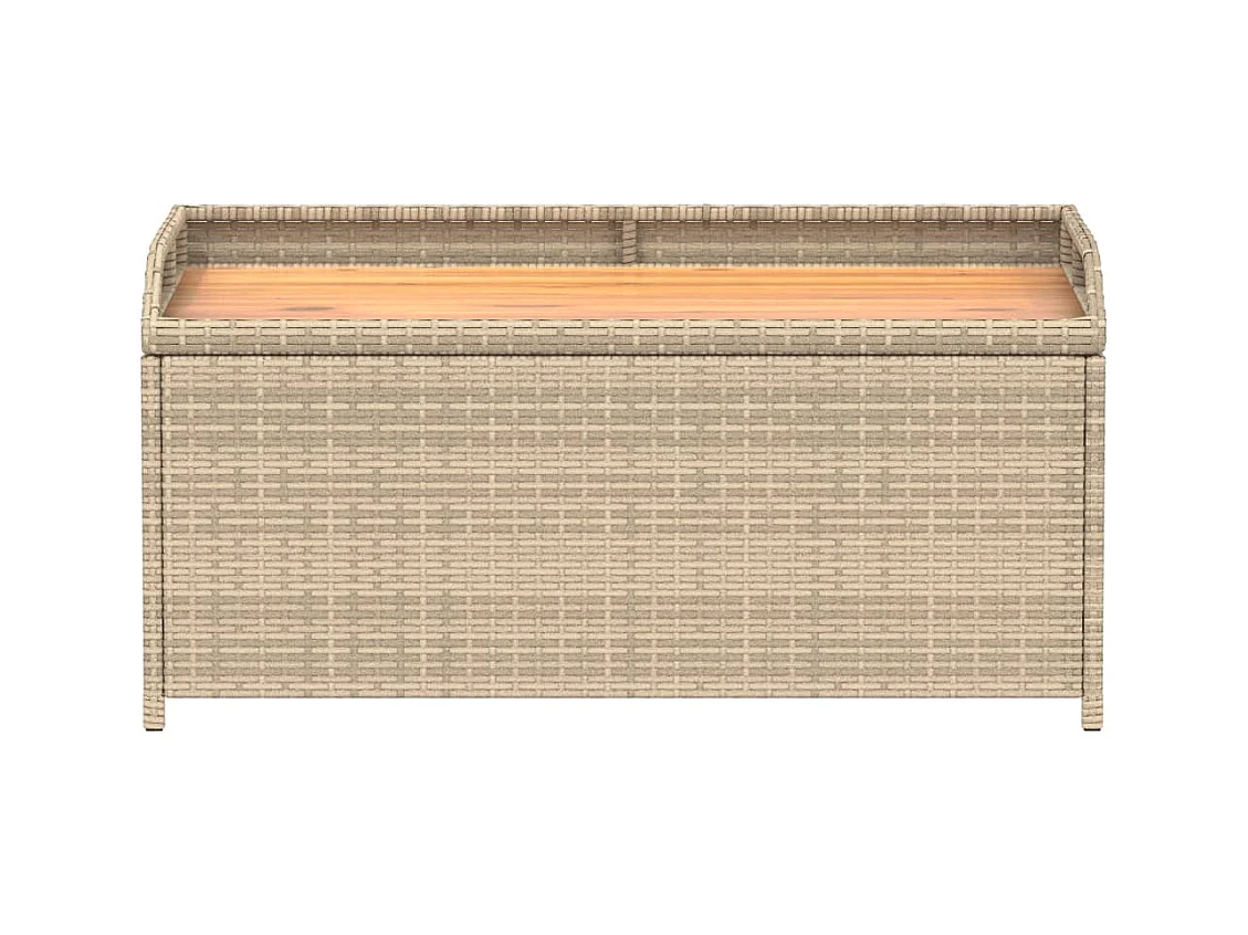 Banco de almacenaje en mezcla beige de resina trenzada y madera de acacia