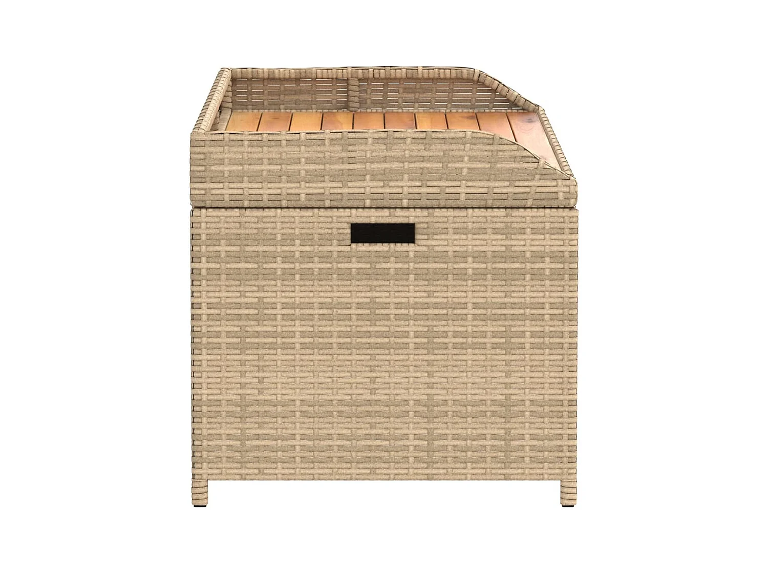 Banco de almacenaje en mezcla beige de resina trenzada y madera de acacia