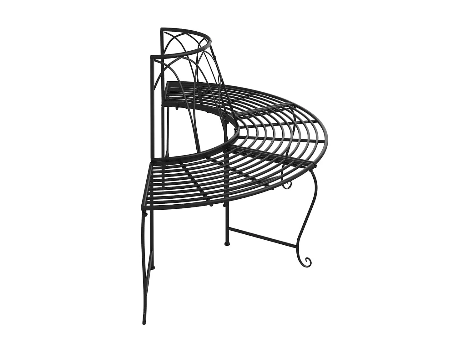 Banco semicircular de copa de árbol Ø159 cm Acero Negro