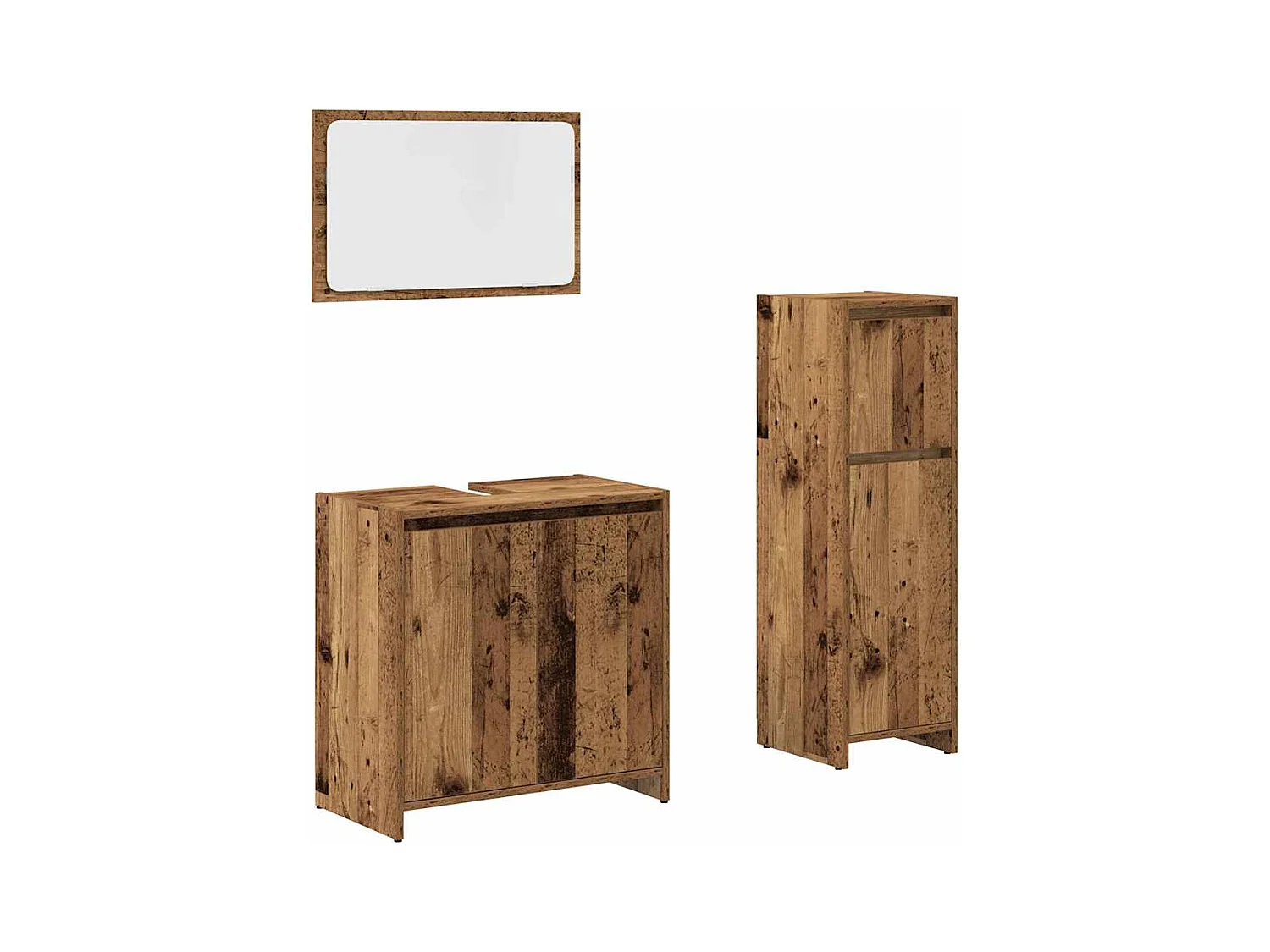 Ensemble de meubles salle de bain 3 pcs bois d'ingénierie
