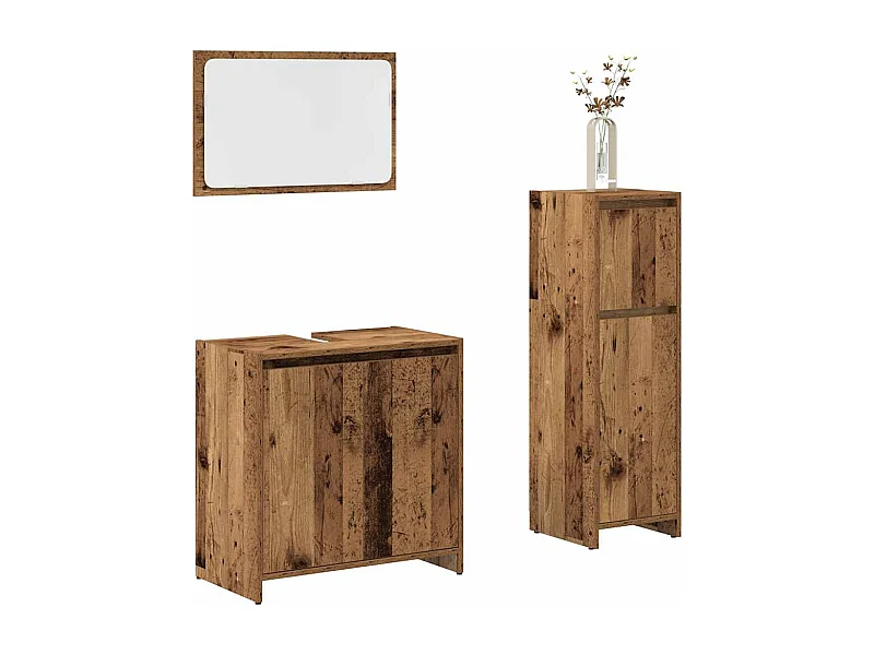 Ensemble de meubles salle de bain 3 pcs bois d'ingénierie