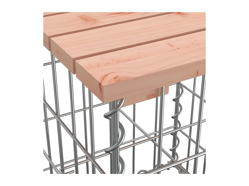 Gabionen Designer Gartenbank 287x71x65,5 cm Massivholz Douglasie