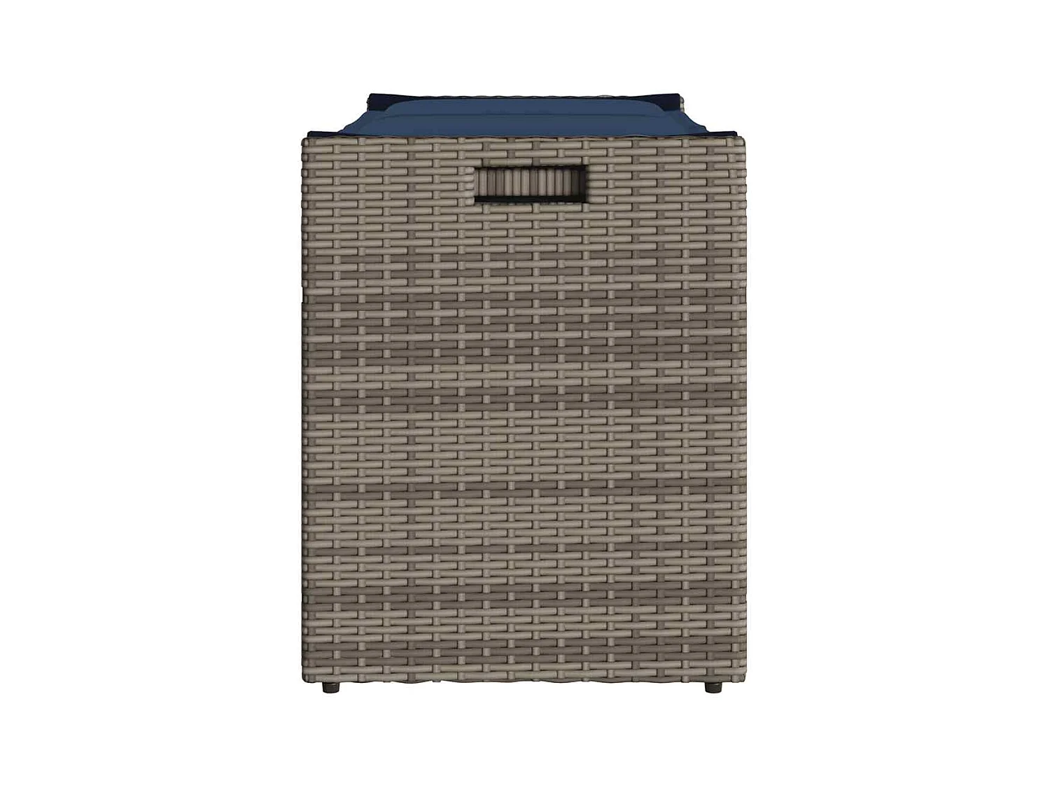 Panca contenitore da esterno con cuscino grigio 100 cm in resina intrecciata