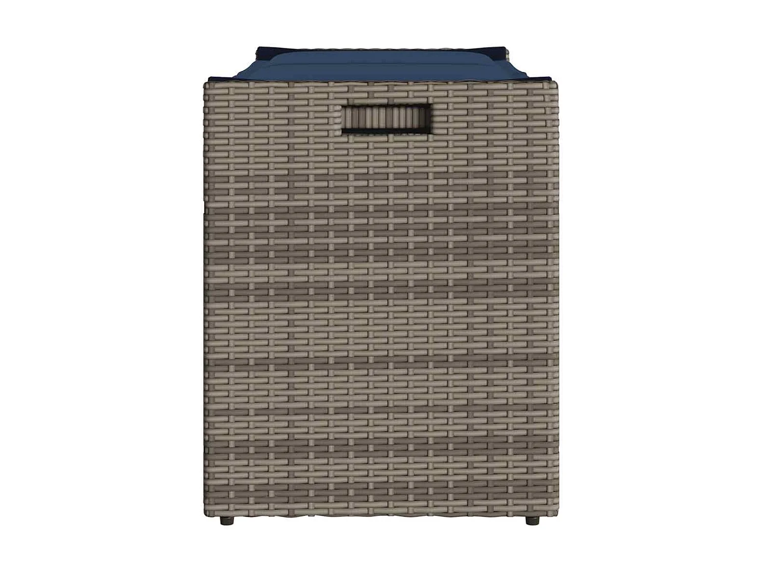 Panca contenitore da esterno con cuscino grigio 100 cm in resina intrecciata