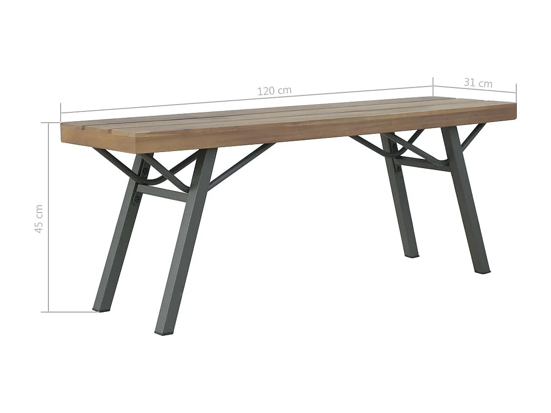 Banco de jardín 120 cm Madera maciza de acacia