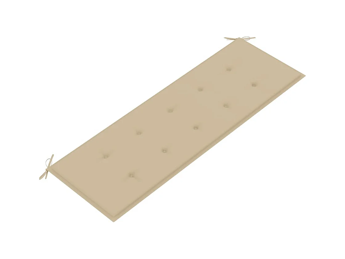 Banc de jardin empilable et coussin 159 cm Bois de teck massif