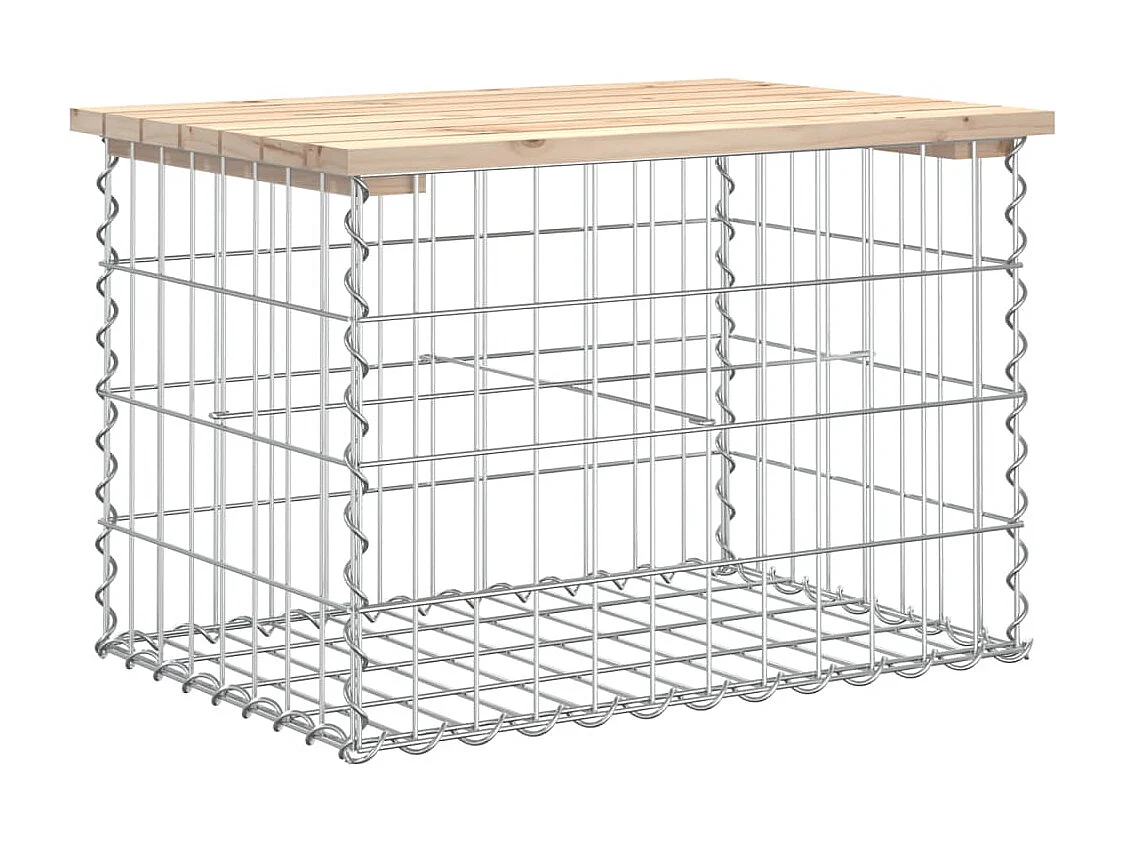 Gabion design tuinbank 63x44x42 cm massief grenenhout