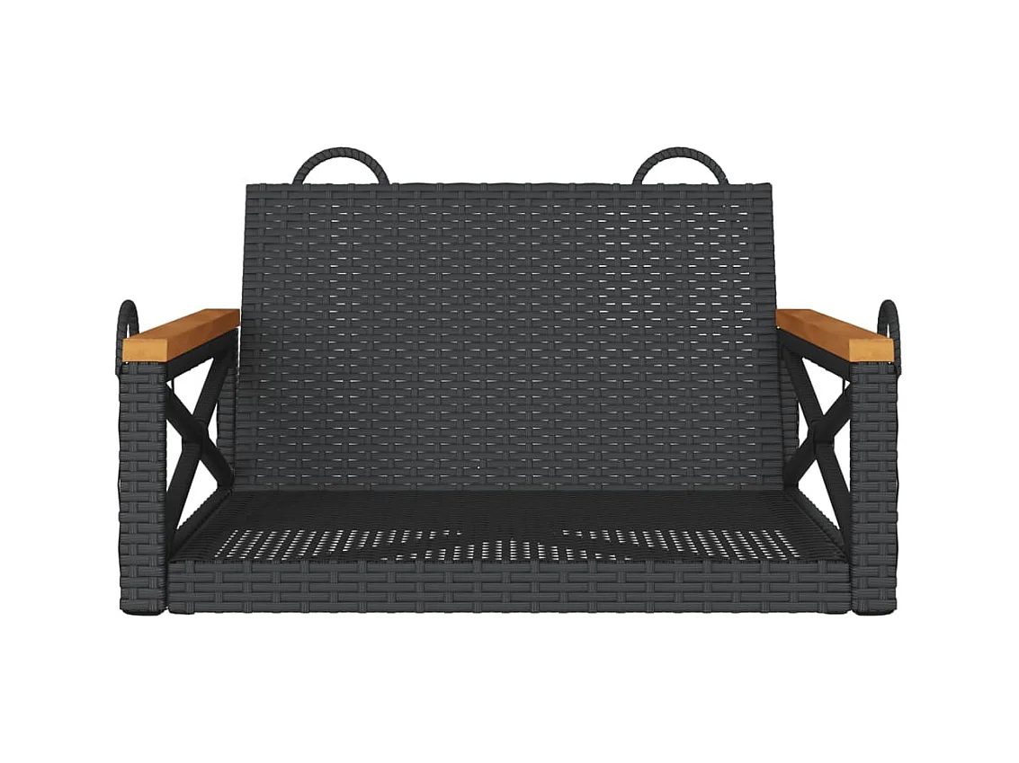 Zwarte schommelstoel 63x62x40 cm geweven hars