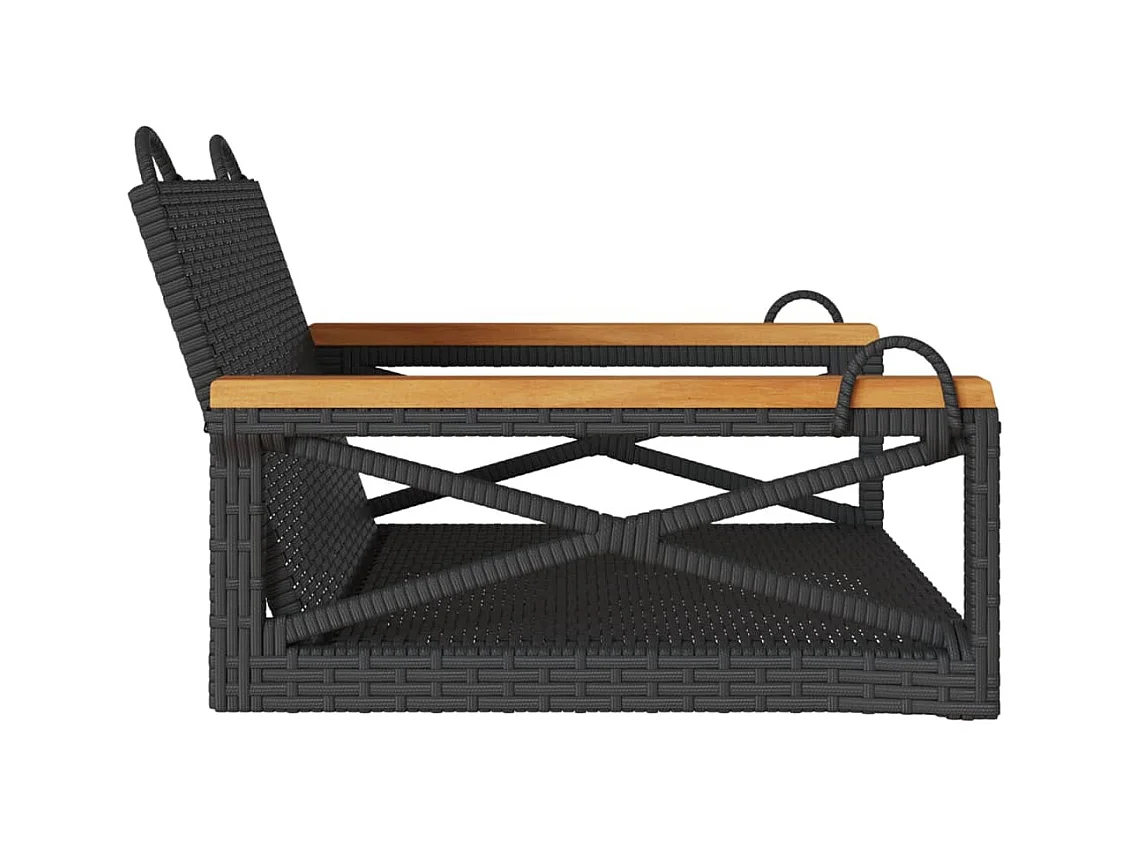 Zwarte schommelstoel 63x62x40 cm geweven hars