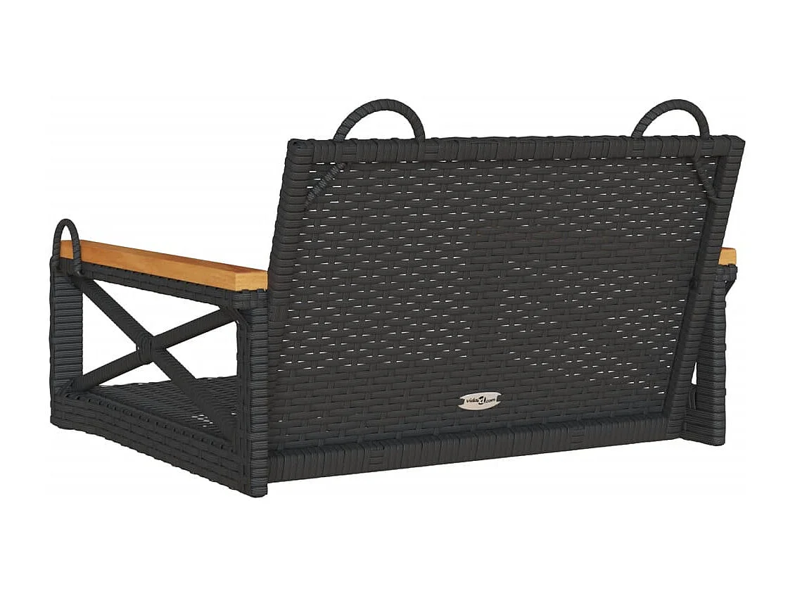 Zwarte schommelstoel 63x62x40 cm geweven hars