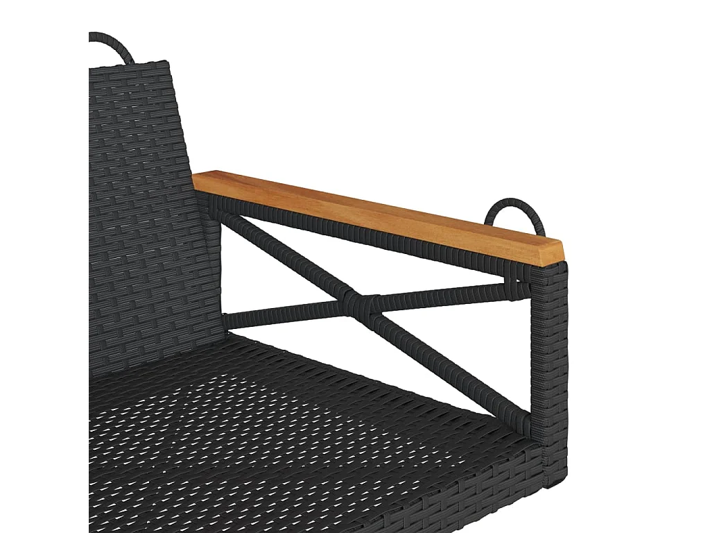 Asiento de columpio negro 63x62x40 cm resina tejida