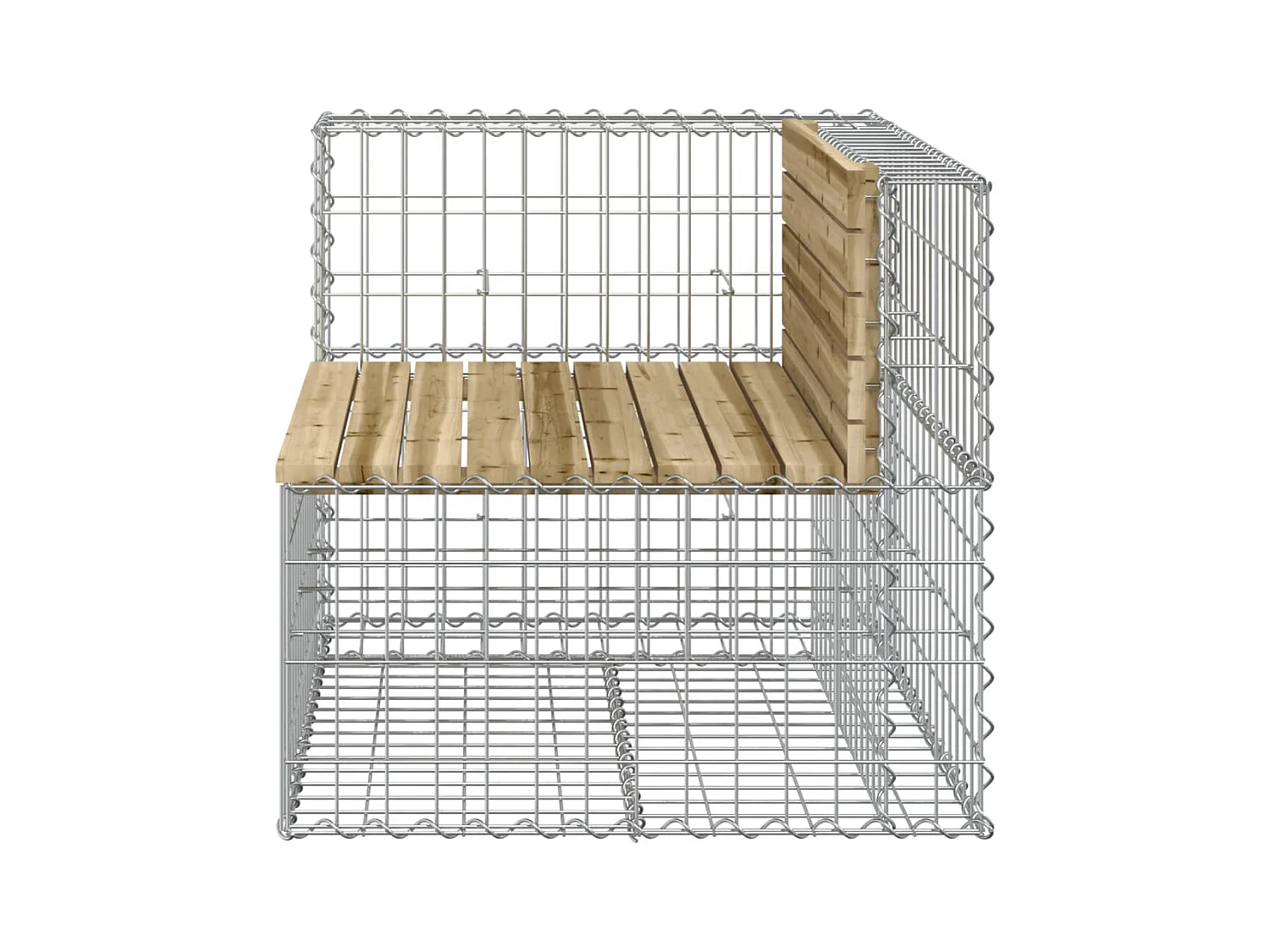 Banco de jardín de diseño de gaviones 92x71x65,5cm madera de pino impregnada