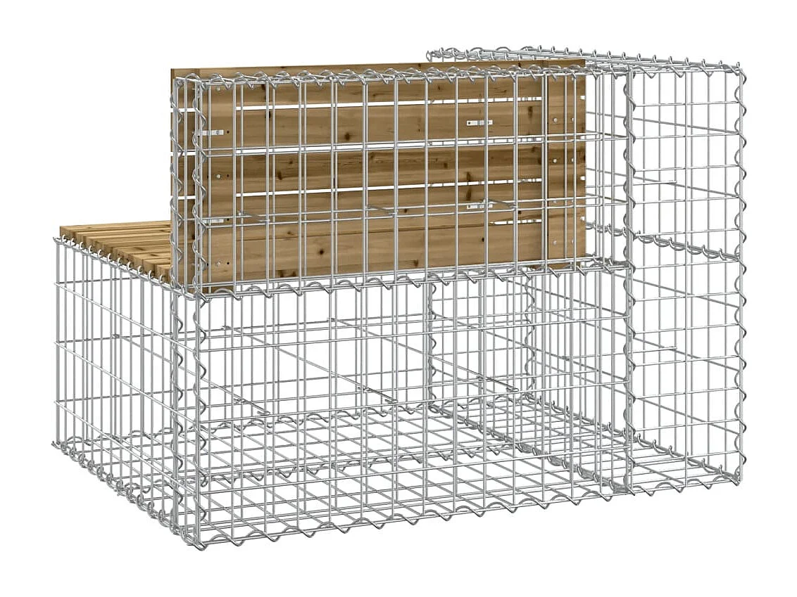 Banc de jardin design gabion 92x71x65,5cm bois de pin imprégné