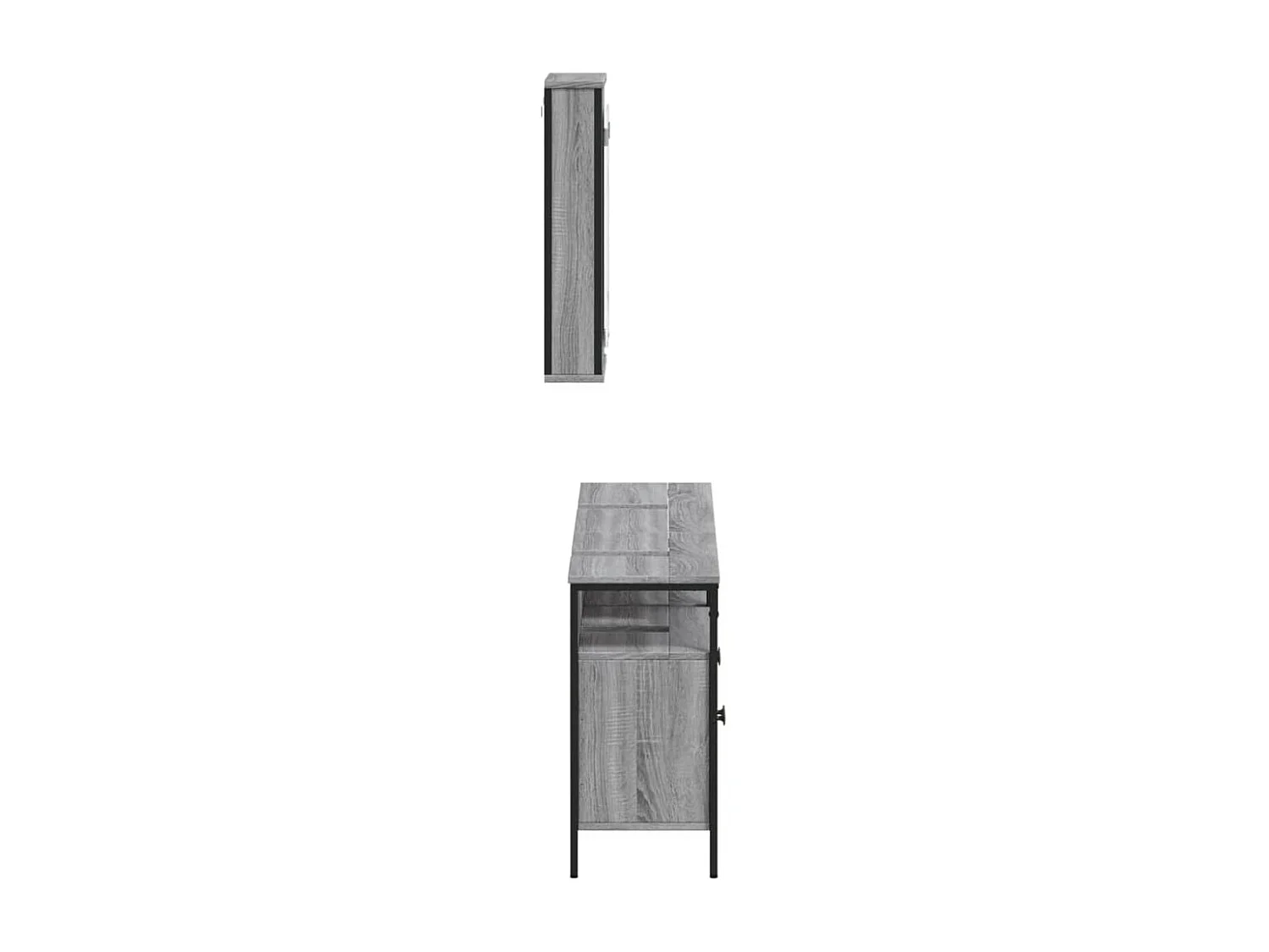 Ensemble de meubles de salle de bain 3 pcs Sonoma gris