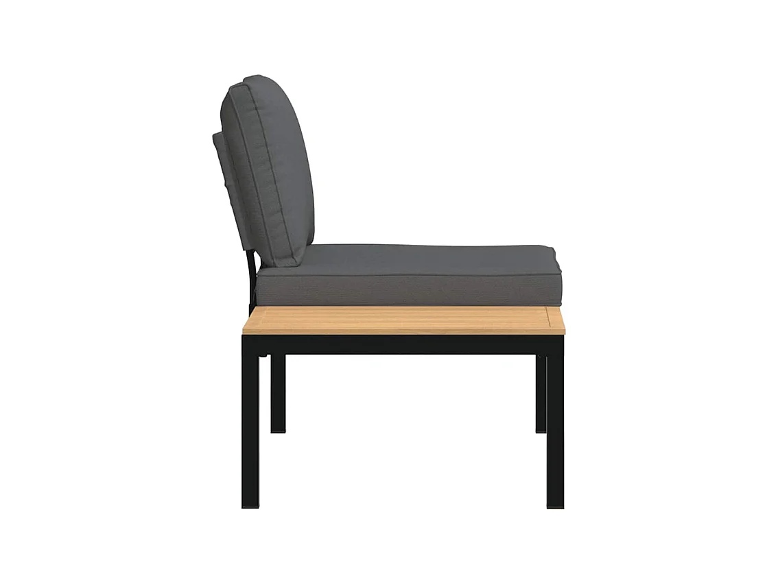 Tuinbank met zwarte aluminium kussens