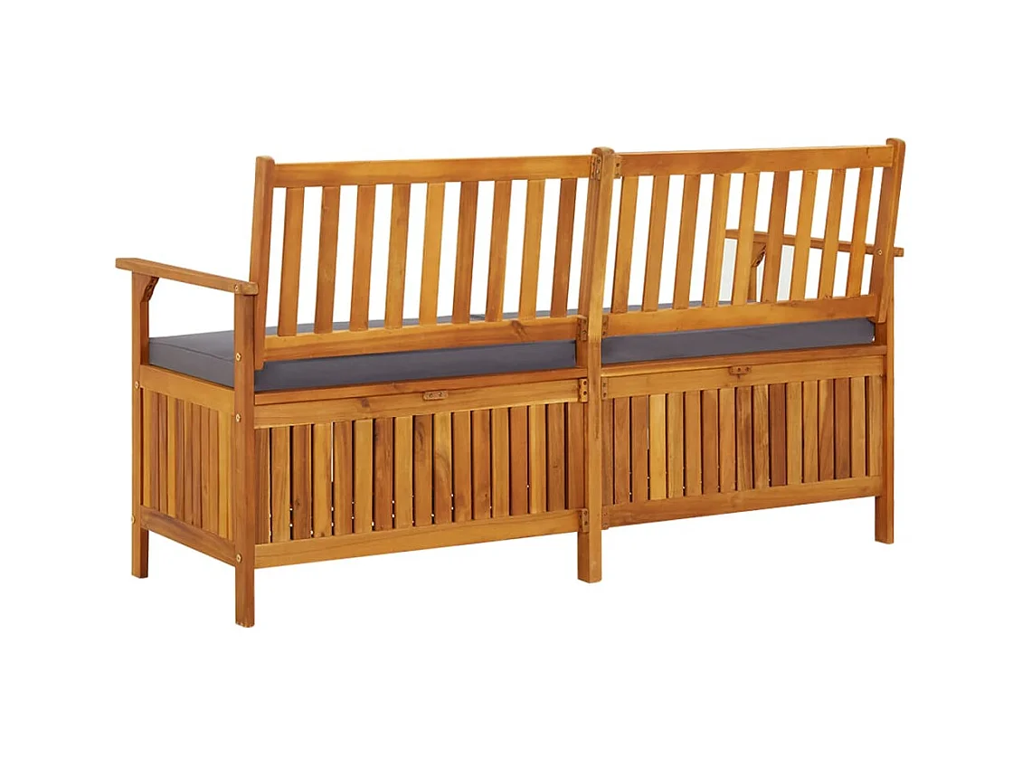 Panca contenitore con cuscino 148 cm Legno massello di acacia