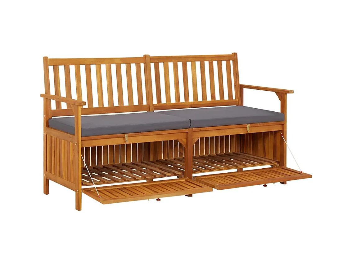 Panca contenitore con cuscino 148 cm Legno massello di acacia