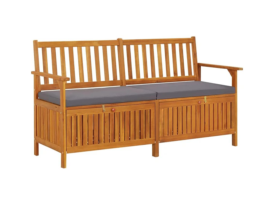 Banc de rangement avec coussin 148 cm Bois d'acacia solide