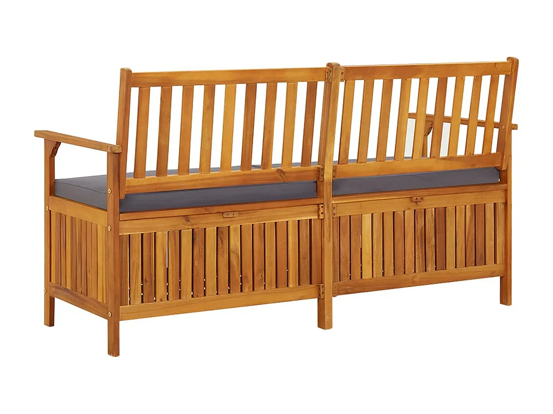 Panca contenitore con cuscino 148 cm Legno massello di acacia