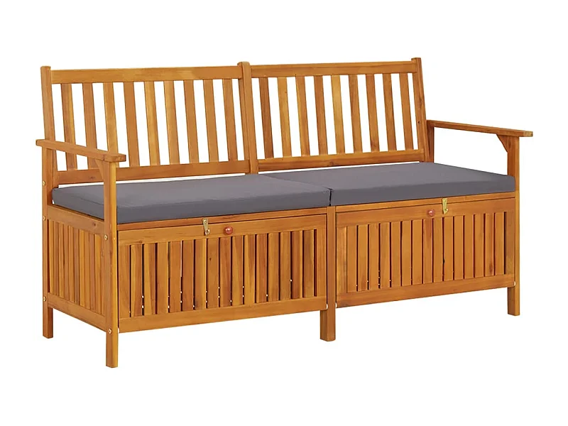Panca contenitore con cuscino 148 cm Legno massello di acacia