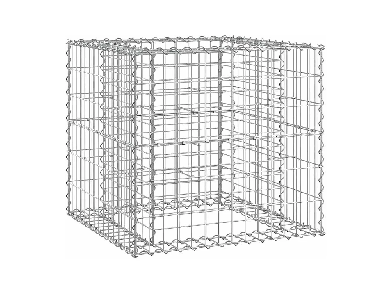 Banco de jardín con cesta de gaviones de madera maciza de pino