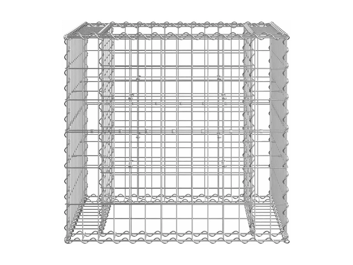 Banco de jardín con cesta de gaviones de madera maciza de pino